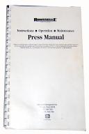 Rousselle Punch Press Instructions, Maint.,Parts Manual 1991
